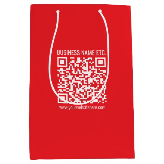 Direct je eigen QR-code Creëer | Bewerkbaar rood Medium Cadeauzakje (Voorkant)
