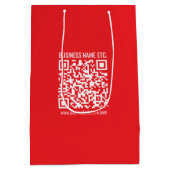 Direct je eigen QR-code Creëer | Bewerkbaar rood Medium Cadeauzakje (Achterkant)