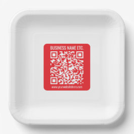 Direct je eigen QR-code Creëer | Bewerkbaar rood Papieren Bordje