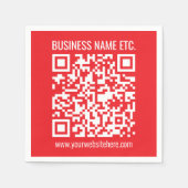 Direct je eigen QR-code Creëer | Bewerkbaar rood Servet (Voorkant)