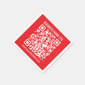 Direct je eigen QR-code Creëer | Bewerkbaar rood Servet (Hoek)