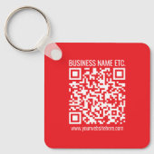 Direct je eigen QR-code Creëer | Bewerkbaar rood Sleutelhanger (Voorkant)