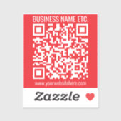 Direct je eigen QR-code Creëer | Bewerkbaar rood Sticker (Vel)