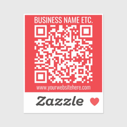 Direct je eigen QR-code Creëer | Bewerkbaar rood Sticker (Vel)