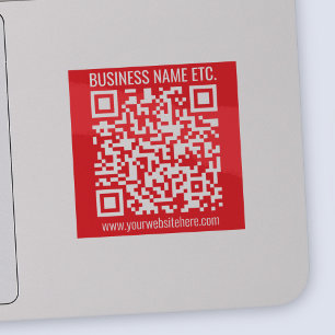 Direct je eigen QR-code Creëer   Bewerkbaar rood Sticker