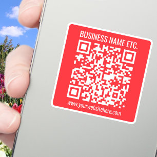 Direct je eigen QR-code Creëer   Bewerkbaar rood Sticker