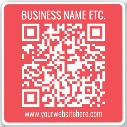Direct je eigen QR-code Creëer | Bewerkbaar rood Sticker (Voorkant)