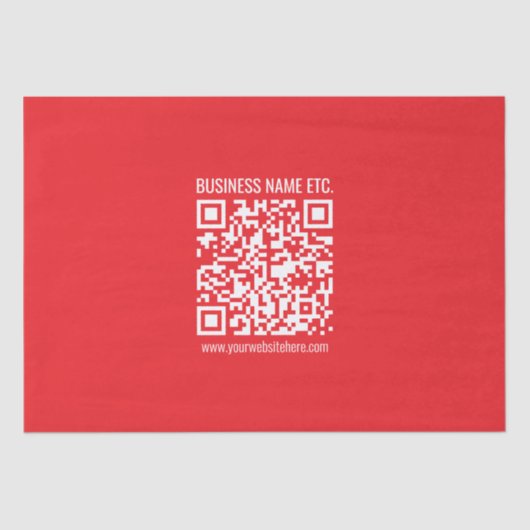Direct je eigen QR-code Creëer | Bewerkbaar rood Tissuepapier (Voorkant)