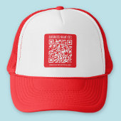 Direct je eigen QR-code Creëer | Bewerkbaar rood Trucker Pet