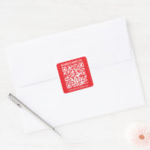 Direct je eigen QR-code Creëer | Bewerkbaar rood Vierkante Sticker (Envelop)