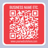 Direct je eigen QR-code Creëer | Bewerkbaar rood Vierkante Sticker