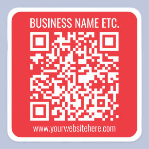Direct je eigen QR-code Creëer   Bewerkbaar rood Vierkante Sticker