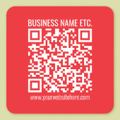 Direct je eigen QR-code Creëer | Bewerkbaar rood Vierkante Sticker
