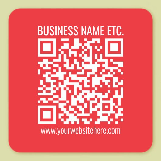 Direct je eigen QR-code Creëer | Bewerkbaar rood Vierkante Sticker