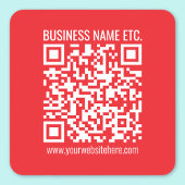 Direct je eigen QR-code Creëer | Bewerkbaar rood Vierkante Sticker
