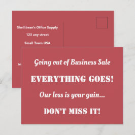 Direct Mail Going Out of Business Sale Adverteren Briefkaart