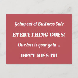Direct Mail Going Out of Business Sale Adverteren Briefkaart