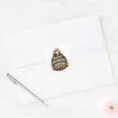 Direct mens, gewoon koffie toevoegen – Grappige ko Vierkante Sticker (Envelop)