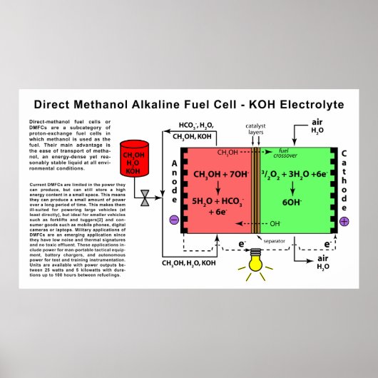 Direct methanol Alkalische brandstofceldiagram Poster (Voorkant)