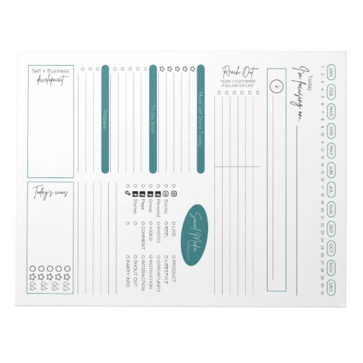 Direct Sales Daily Planning Notitieblok (Voorkant)