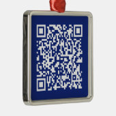 Direct URL ingevoerde QR-code | Marineblauw Metalen Ornament (Rechts)