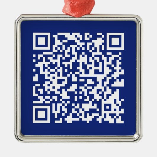 Direct URL ingevoerde QR-code | Marineblauw Metalen Ornament (Voorkant)