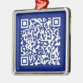 Direct URL ingevoerde QR-code | Marineblauw Metalen Ornament (Links)
