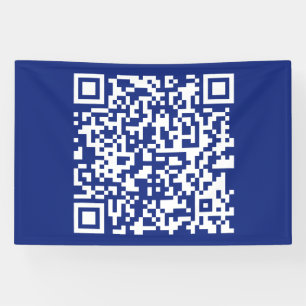 Direct URL ingevoerde QR-code   Marineblauw Spandoek