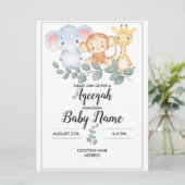 Direct vertaald: Instant Bos Aqeeqah Aqiqah Uitnod Kaart (Staand voorkant)