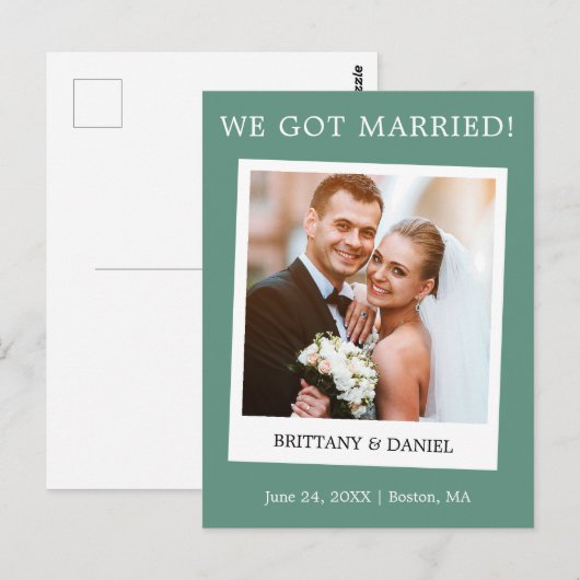Directe camera Eucalyptus Green Wedding Briefkaart (Voorkant / Achterkant)