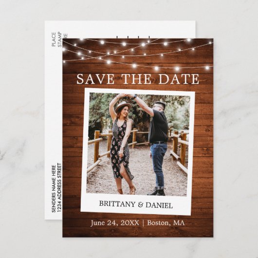 Directe camera fotoruitjes sparen de datum briefkaart (Voorkant / Achterkant)