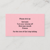 Directe communicatie voor het verbaal overmatig contactkaartje (Voorkant)