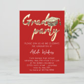 Directe download Afstudeerfeest Gouden Beker Rood Kaart (Staand voorkant)