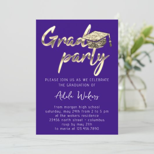 Directe Download Graduy Party Gold Cup Kaart (Staand voorkant)