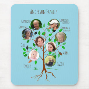 Directe familie aangepaste fotoboom muismat