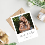 Directe Foto 2 Save the Date - White Kaart<br><div class="desc">Geniet van de opwinding voor uw mooie bruiloft door uw moderne & grafische onmiddellijke foto 2 Save the Date - White Save the Date Cards met uw foto en moderne kalligrafie.</div>
