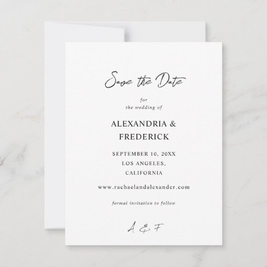 Directe Foto 2 Save the Date - White Kaart (Achterkant)