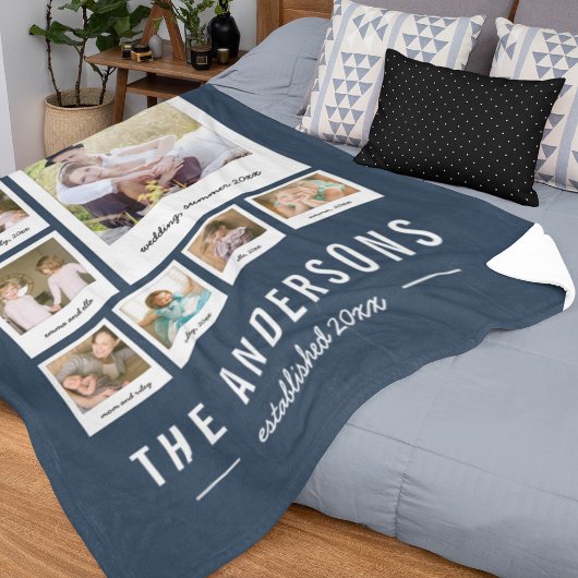 Directe foto collage bewerkbare achtergrondkleur fleece deken