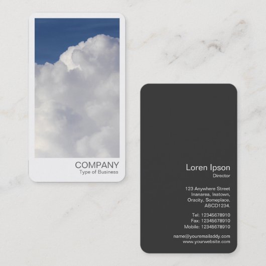 Directe foto - Cumulus Cloud Visitekaartje (Voorkant / Achterkant)