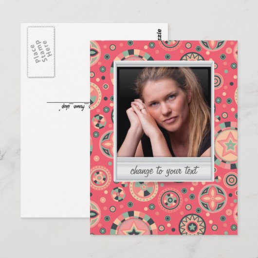 Directe foto - fotoframe met patroon briefkaart (Voorkant / Achterkant)