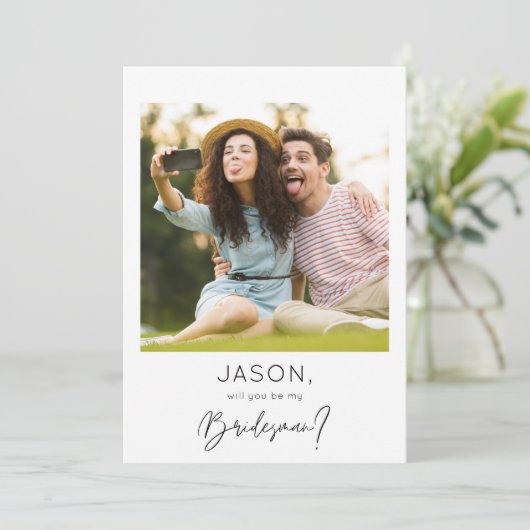 Directe foto Mijn Bridesman-voorstel Kaart (Staand voorkant)