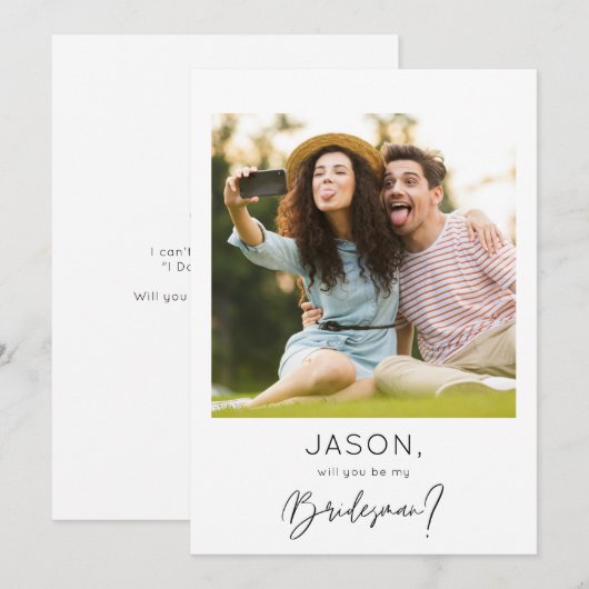 Directe foto Mijn Bridesman-voorstel Kaart (Voorkant / Achterkant)