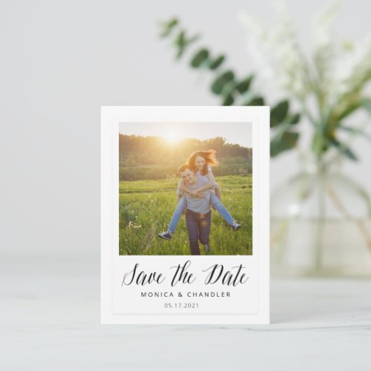 Directe Foto Stijl Bewaar de Datum Save The Date (Staand voorkant)