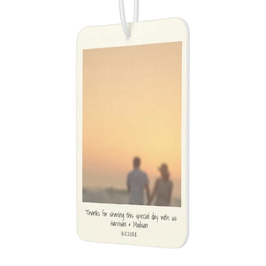 Directe fotonamen op aangepast bruiloft opnieuw in luchtverfrisser