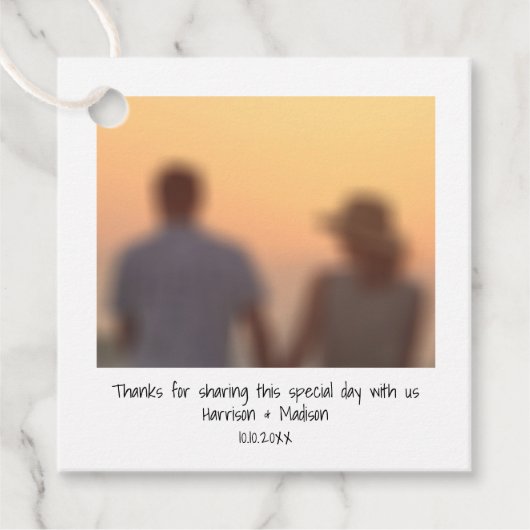 Directe fotonamen voor aangepaste bruiloft opnieuw bedankjes labels (Voorkant)