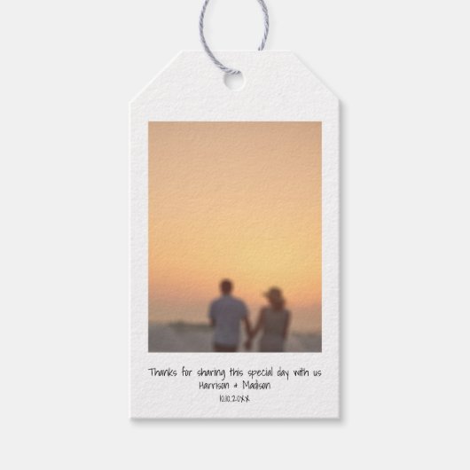 Directe fotonamen voor aangepaste bruiloft opnieuw cadeaulabel (Voorkant)