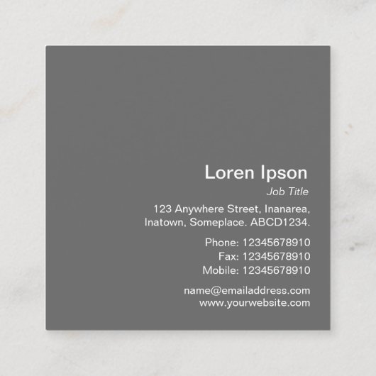 Directe fotostijl - Bedrijf - Donkey Vierkante Visitekaartje (Achterkant)