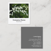 Directe fotostijl - Bedrijf - Witte Tulpen Vierkante Visitekaartje (Voorkant / Achterkant)