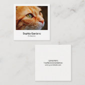 Directe fotostijl - Ginger Cat Vierkante Visitekaartje (Voorkant / Achterkant)