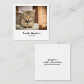 Directe fotostijl - Tabby Cat Vierkante Visitekaartje (Voorkant / Achterkant)